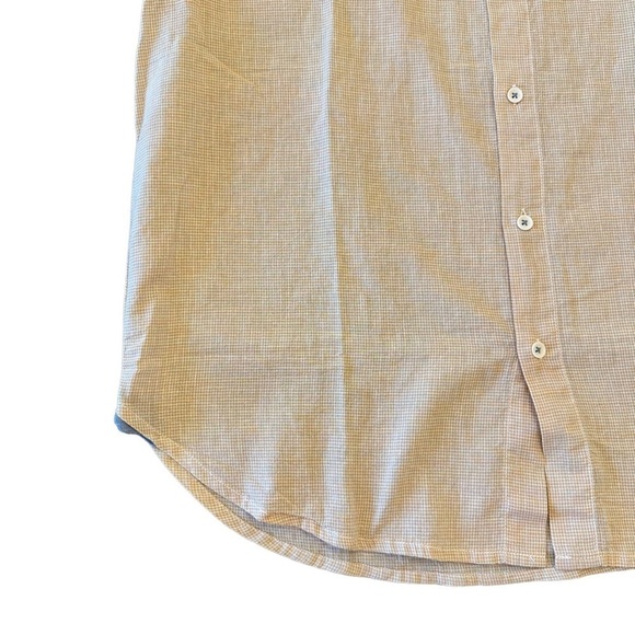 True Grit Washed Melange Linen Mini Checks Button Down - Picture 4 of 9